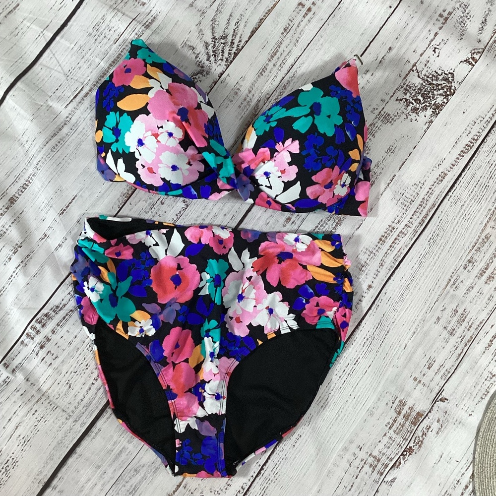 360. Island Escape Topical High Waist Bikini NWT Size 16 - Picture 1 of 8